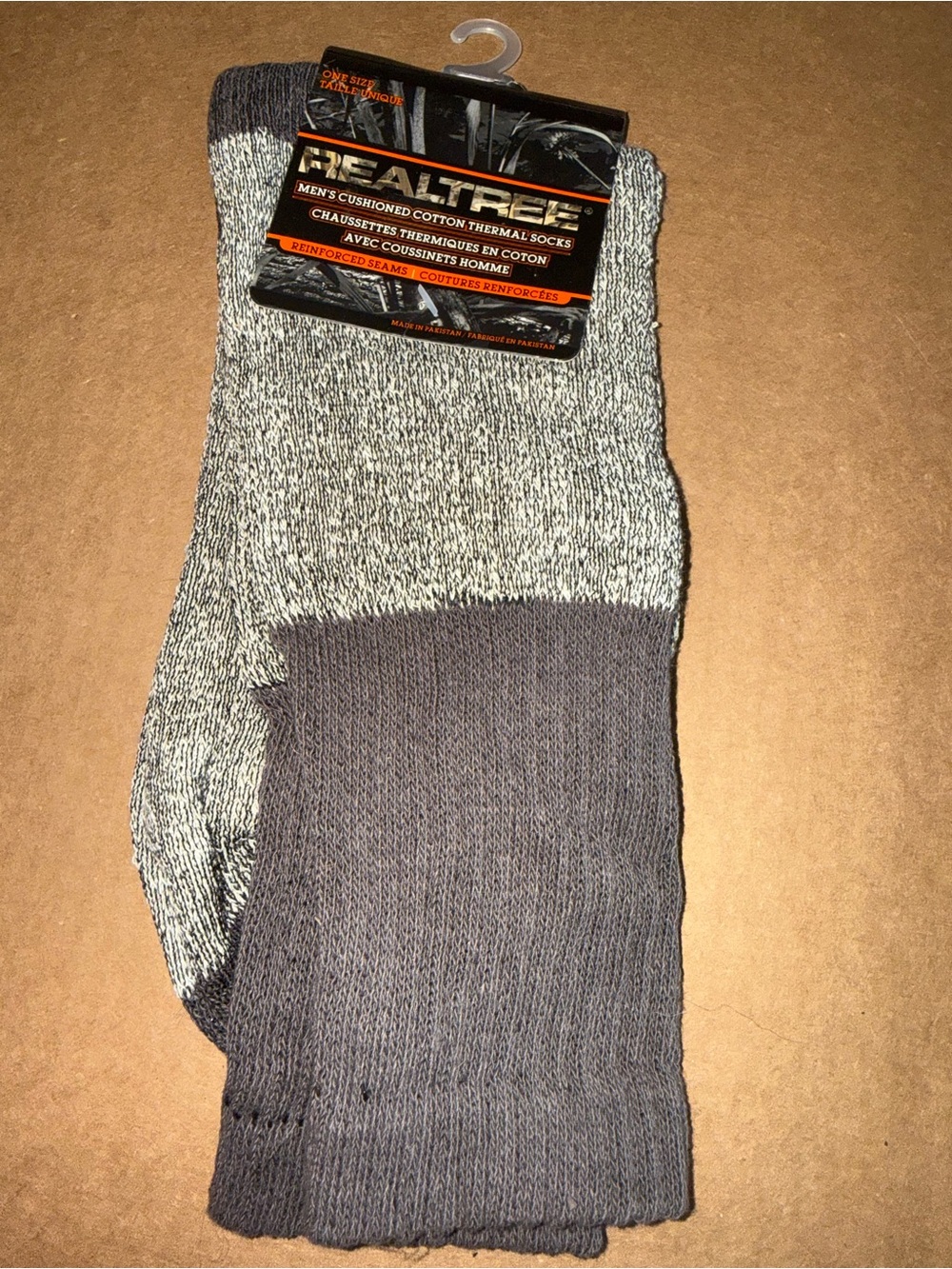 Realtree Men's Cushioned Thermal Crew Socks - Gray